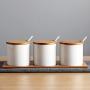 Small spice jars,Spice storage containers Spice jar set Ceramic spice jar Storage containers Ceramic spice jars with lid and spoon-A