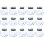 Clear Glass Jar - 15-Pack Mini Slanted Candy Jars with Screw on Lids for Wedding Decoration, DIY, Home, Party Favors, 3.4-Ounce