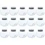 Clear Glass Jar - 15-Pack Mini Slanted Candy Jars with Screw on Lids for Wedding Decoration, DIY, Home, Party Favors, 3.4-Ounce