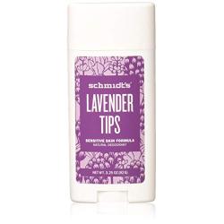 Schmidts Natural Deodorant for Sensitive Skin - Lavender Tips, 3.25 ounces. Stick for Women and Men