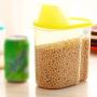 Food storage sets Plastic Food Kitchen Container Sealed Grains Storage Kitchen Sorting Rice Storage Box Container Jars,Yellow,1.9L