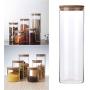 UPKOCH 1800ml Portable Candy Jar Food Grain Container Glass Jar with Wooden Lid
