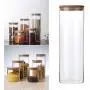 Hemoton Glass Food Jar With Lid, Kitchen Food Containers Clear Canister Container For Kitchen Storage, For Grains, Seeds, Coffee, Flour, Sugar,Tea Coffee Spice Candy(2000ml)