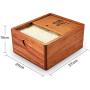 Food Savers & Storage Containers Solid wood sealed rice barrel Insect-proof moisture-proof flour storage box Household rice storage box Kitchen grain container jar Food Storage