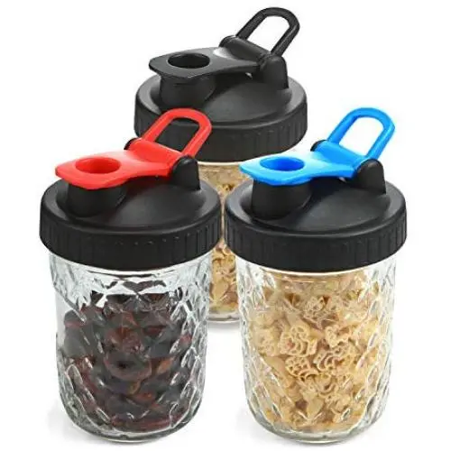 3er Pack Weite-Mund Mason Jar Umkehrdichtungen – Trinken, Gießen, Lagern mit Dichtung aus Silikon – Wiederverwendbare Deckel für Ball & Kerr Weite-Mund Mason Gläser und mehr – (Weite-Mund, nur Deckel)