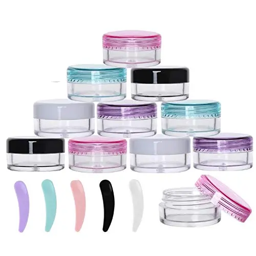 100 Pieces 5 g Travel Cream Jars with Lids and Spatulas Plastic Lotion Jars TSA Approved Traveling Containers Leak Proof Travel Bottles Multi Color 100 Pieces 5 g Travel Cream Jars with Lids and Spatulas Plastic Lotion Jars TSA Approved Traveling Containers Leak Proof Travel Bottles Multi Color