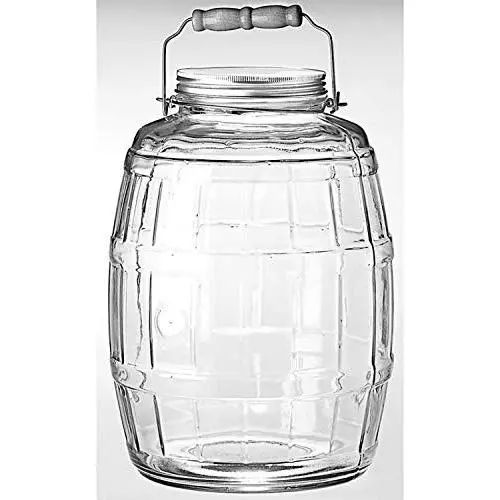 Bocal en verre de 6,35 litres avec couvercle.