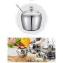 MAGOYY 304 Stainless Steel Seasoning Jar Set Chili Oil Salt Tank Kitchen Storage Bottle Home Kitchen Spice Rack Combination Space Save Must Have