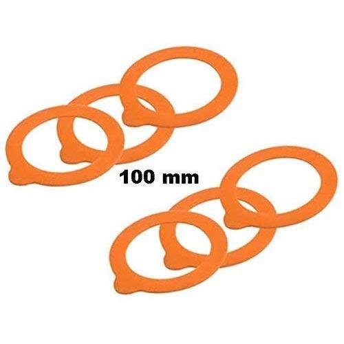 Rubber Le Parfait Glass Canning Jar 100mm Replacement Gaskets for 3 L Super Jars & 1000g Terrine Jars (Large Size) - Pack of 6