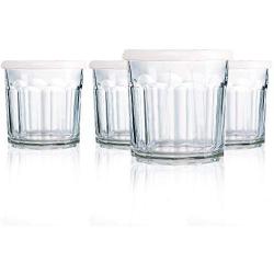 Luminarc N7593 Working Glass Storage Jar with Lids, 14 Ounce, Set of 4, Clear