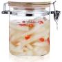 Glass Food Storage Container Home Storage Bottles With Lid For Spices Confectioner Food Sundries Tea Coffee Sugar Sealed Storage Glass Jars (800ml)
