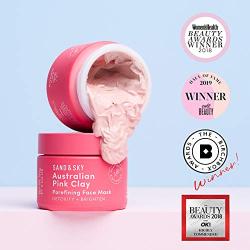 Sand & Sky Australian Pink Clay Porefining Face Mask Skin Care | Pink Clay Face Mask | Pore Minimizer & Pore Cleaner with Face Mask Brush Applicator