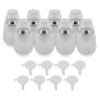 Kesell 8Pcs 30ml 1oz Upscale Empty Refillable Frosted Glass Pump Press Bottle Egg Shaped Pressing Jar Silver Edge Cosmetic Container with Clear Cap and Funnel for Lotion Emulsion Facial Essence