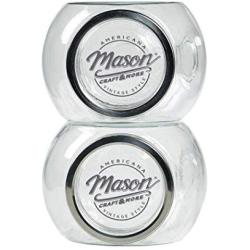 Tilted Glass Canister Set of 2 Jars