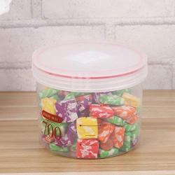 Hemoton 700ML Plastic Sealed Storage Canister Clear Moistureproof Cans Food Storage Containers for Snacks Spice Grain Cereals