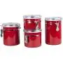 Ensemble de 4 contenants en acier inoxydable Creative Home, avec couvercle étanche et clip de verrouillage, rouge, 680 ml, 946 ml, 1,17 L et 1,7 L. Ensemble de 4 contenants en acier inoxydable Creative Home, avec couvercle étanche et clip de verrouillage, rouge, 680 ml, 946 ml, 1,17 L et 1,7 L.
