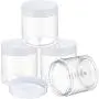 4 Pièces Pots Ronds Transparents à Large Ouverture et Étanchéifiés avec Couvercles pour le Transport, le Rangement, les Produits de Maquillage, les Crèmes, Huiles, Salves, Pommades, Fabrication de Slime DIY ou Autre (240 ml)
