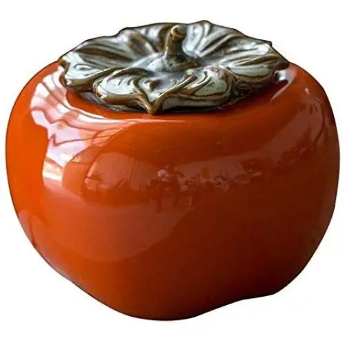 RUIKA Tea Storage Containers lovely persimmon Tea Tins Food Storage Jar, Ceramics Tea Canister Traditional Tea Caddy (L(1pack+box)) RUIKA Tea Storage Containers lovely persimmon Tea Tins Food Storage Jar, Ceramics Tea Canister Traditional Tea Caddy (L(1pack+box))
