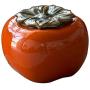 RUIKA Tea Storage Containers lovely persimmon Tea Tins Food Storage Jar, Ceramics Tea Canister Traditional Tea Caddy (L(1pack+box))