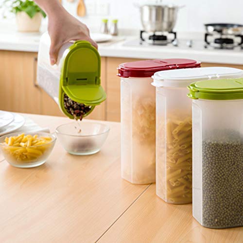 BOZLIZ - Bottles,Jars & Boxes - Dry Food Storage Container Airtight Lid Suitable Sugar Coffee Rice Snacks Pet Foo - Boxes Jars Bottles Jars Boxes Flour Contain Snack Sugar Garlic Cereal Canister Coffe