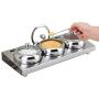 DUDDP Storage Spice lar set Spice Jar Set Stainless Steel Sugar Bowl with Lid and Spoon, 3 Stainless Steel Salt Bowl Spice Jars Set, Condiment Pots with Holder (Color : L)