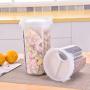 HENWERD Transparent Plastic Storage Container Multi-grain Separated with Souble Lid Rotating Cover Containers (Clear,S)