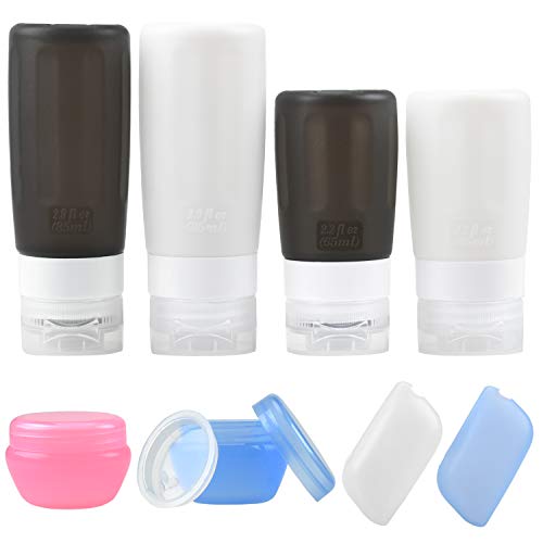 Travel Bottles Leakproof Silicone Refillable Travel Containers,Travel Size Toiletries Containers TSA Approved