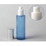 1Pcs 100ml/3.4oz Sky Blue Glass Lotion Bottle With Bright Silver Cap Empty Refillable Cosmetics Vial Case Pot Jars Holder For Cream Cleanser Makeup Essential Oil Lotion Liquid Pump Press Bottles