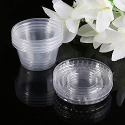 Slime Jars - Slime Storage - Slime Containers 50Pcs Disposable Cups Set of 60ml/2 oz Sauce Pot Container Shot Cup Slime Storage with Lid for