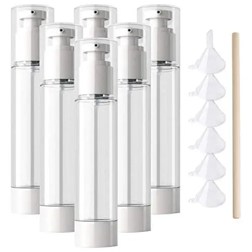 100 ml / 3,4 oz 6 Stück Klare PS Kunststoff Airless Vakuum Pumpe Druck Flasche Glasbehälter für Kosmetik Make-up Seren Creme Lotion Reise-Toiletten Flüssige Toner Probenbehälter