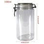 1500ML Plastic Round Clip Top Storage Jar With Airtight Seal Lid Food Container Tableware Preserving Kitchen Flour Pasta Spice