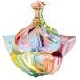 SOCOSY Royal Embossed Star Shaped Clear Glass Apothecary Jar Wedding Candy Buffet Jar Food Jar Candy Jar with Lid(7oz/14oz)