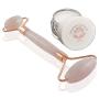 Rosette Rose Quartz Facial Roller for Face and Skin · Natural, Crystal Roller for Facial Massage & Skincare · Premium Rose Quartz Stone Two Part Roller· Free Sample of Luminance Facial Serum