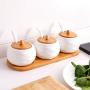 TNKML Ceramic Spice Jar 3 Piece Set Ceramic Spice Jar Spice Jar Vanilla Pot Seasoning Spice Jar Seasoning Box Storage Box Spice Jar