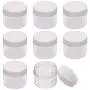Shapenty 8PCS Plastic Cream Sample Containers Round Makeup Cosmetics Pot Jars Bottle with Lid for Homemade Lip Scrubs Balm Nail Dip Powder Skin Care Beauty Product Travel Storage (20g, White)