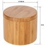 Lilys Home Round Bamboo Jar, Salt and Spices Storage Containers, Small 6oz Salt Box With Magnetic Lock. Set of 3 Wood Boxes