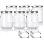Large 13 oz / 380 ml Clear Thick Glass Wide Mouth Jar with Silver Metal Lid - (6 pack) + Labels Great for candle making, canning, storage, preserving, wedding and shower favors and more Large 13 oz / 380 ml Clear Thick Glass Wide Mouth Jar with Silver Metal Lid - (6 pack) + Labels Great for candle making, canning, storage, preserving, wedding and shower favors and more