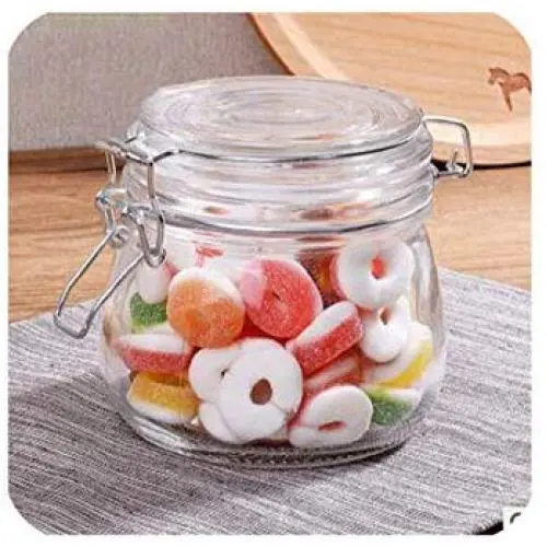 1 Stück Honig Lagerbehälter Glas Jar Zuckerlöffel Gläser für Gewürze Potes Gläser zur Aufbewahrung abgedichtet wasserdicht, 500 ml