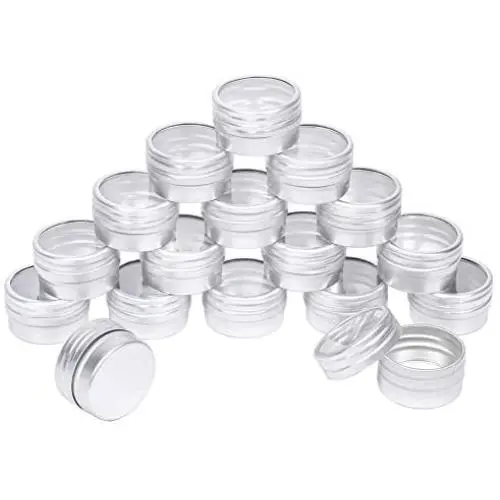 PH PandaHall 20 Pack 10ml Aluminium Tin Empty Slip Slide Round Tin Containers with Flat Top Lids for Lip Balm Makeup Face Cream Eye Shadow Jar Pot Bottle (10ml/0.34oz) PH PandaHall 20 Pack 10ml Aluminium Tin Empty Slip Slide Round Tin Containers with Flat Top Lids for Lip Balm Makeup Face Cream Eye Shadow Jar Pot Bottle (10ml/0.34oz)