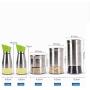 5 Set of Stainless Steel Glass Tea Coffee Sugar Storage Canisters - Multipurpose Food Storage Jars Cwg