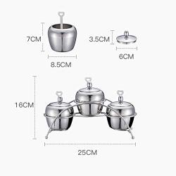 MAGOYY 304 Stainless Steel Seasoning Jar Set Chili Oil Salt Tank Kitchen Storage Bottle Home Kitchen Spice Rack Combination Space Save Must Have