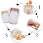 YAIKOAI 15 Pieces Mason Jar Zipper Bag Reusable Airtight Seal Food Storage Bags Snack Tea Sandwich Candy Ziplock Bags for Travel Camping Picnic-S+M+L