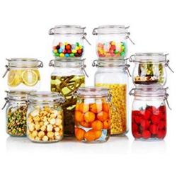 QIANZICAI Tea Cans, Multi-Purpose Glass Jars, Storage, Sealed Cans, Storage Bottles, 10 Sets Each