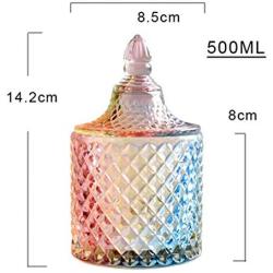 Clear Glass Spice Jars, Colorful Star Shaped Crystal Candy Jar With Lid Multi-purpose Spice Storage Canister-a