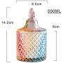 Clear Glass Spice Jars, Colorful Star Shaped Crystal Candy Jar With Lid Multi-purpose Spice Storage Canister-a