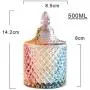 Clear Glass Spice Jars, Colorful Star Shaped Crystal Candy Jar With Lid Multi-purpose Spice Storage Canister-a
