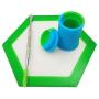 SZBS A Set Silicone Container Hexagon Mat 11ml Drum Shape Container Wax Oil Container Concentrate Storage Containers Wax Silicone Jar With A Metal Rod (Green, 1)