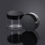 eBoot 10 Pieces Empty Clear Plastic Sample Containers 3/5/ 10/15/ 20 Gram Size Round Cosmetic Pot Jars with Screw Cap Lids and 2 Pieces Mini Spatula (Black)