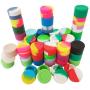 SZBS Silicone Containers Jars 50pcs/lot 3ml Mini Assorted Color Storage Container For Dabs Wax Oil Round Shape Concentrate Containers Wax Silicone Jars (50)