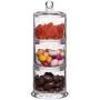 Klassischer, eleganter 3er-Set Stapelbarer Glas-Buffet Organizer für Küche oder Badezimmer – Set mit 3 14-Unzen Apothekerglasbehältern mit Deckel – 12H x 4,25D Zoll